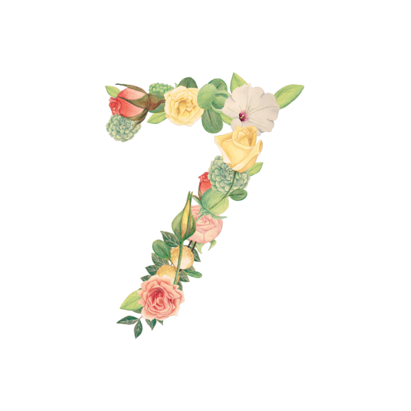 Цифры красивые в цветочек