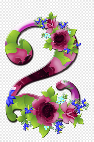 Красивые цветочные цифры