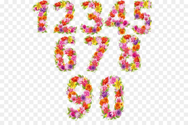 Красивые цветочные цифры