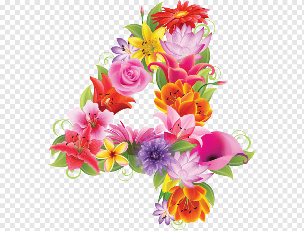 Красивые цветочные цифры