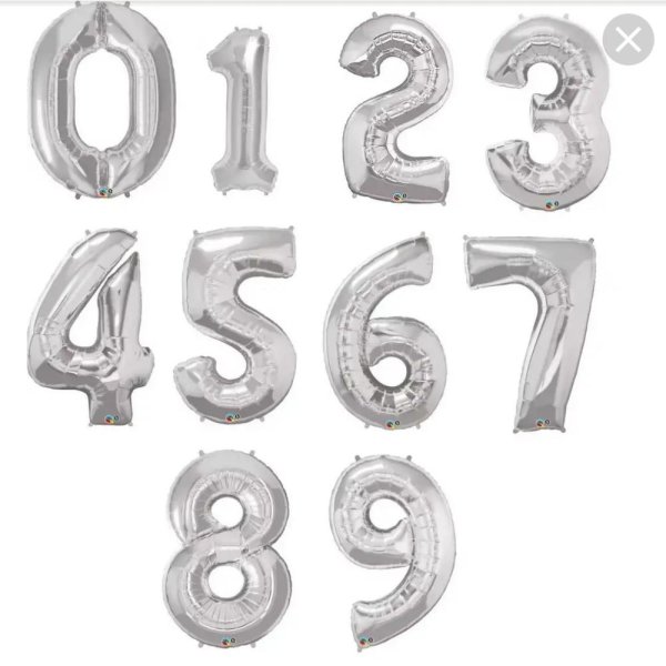 Шары цифры на прозрачном фоне