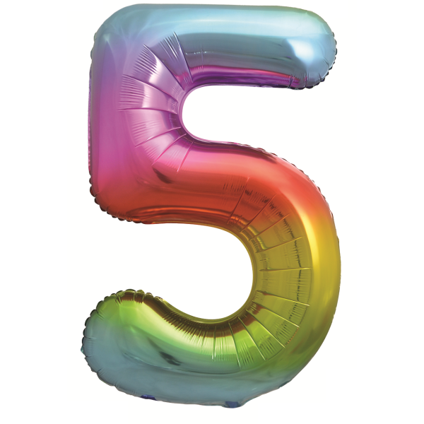 Шар цифра 5 Радужная