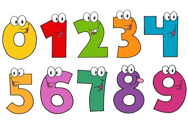 Цифры от 1 до 10 с глазками