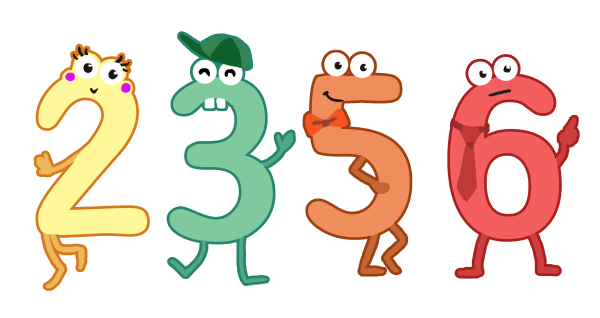 Смешные цифры на прозрачном фоне