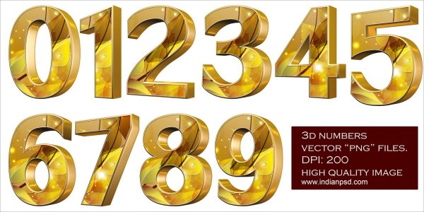 Красивые золотые цифры