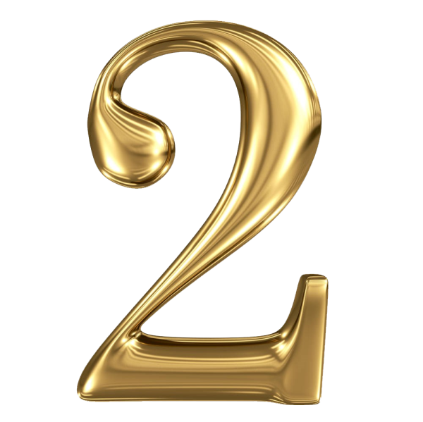 Цифра 2 золото