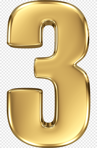 Цифра 3 Золотая