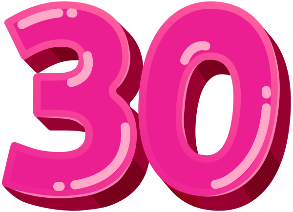 Цифра 30 красивая