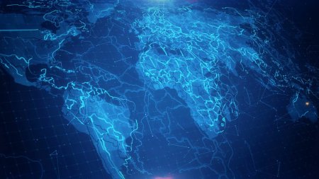 Карта мира синяя