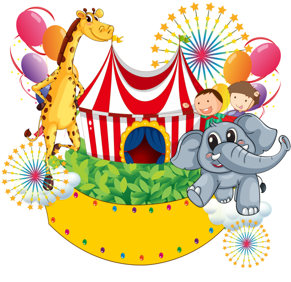 Цирк для детей на прозрачном фоне