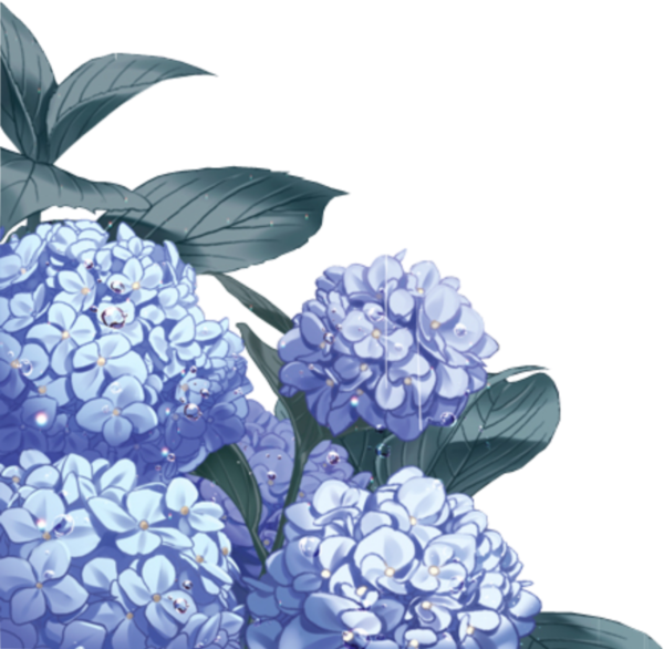 Синие цветы на прозрачном фоне для фотошопа