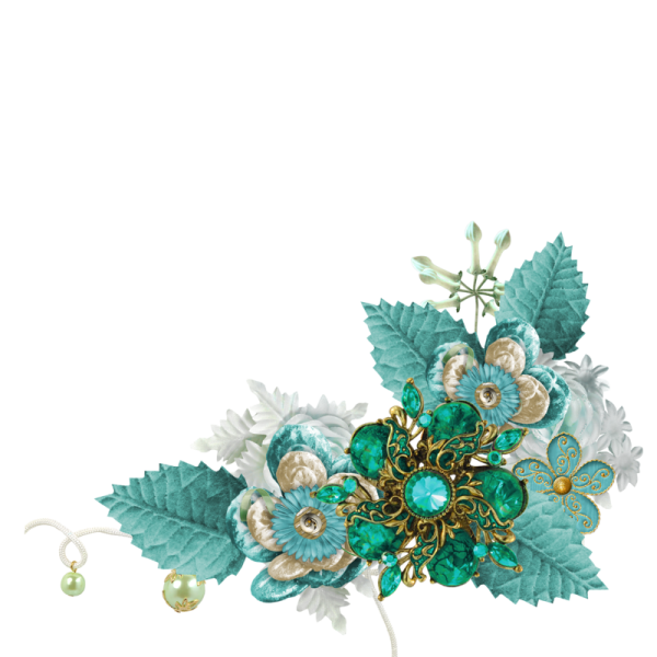 Бирюзовые цветы рамка