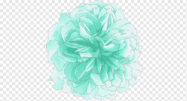 Бирюзовые Акварельные цветы