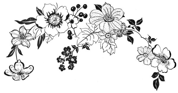 Цветочный узор контур