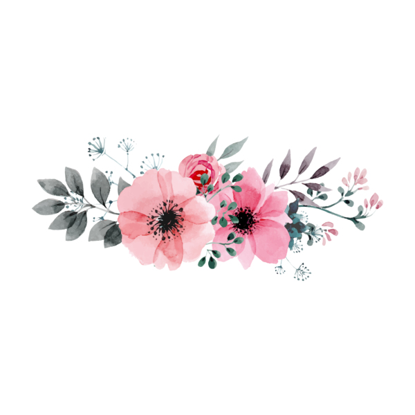 Акварельные цветы на белом фоне