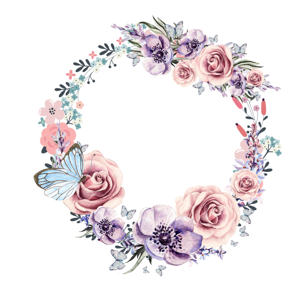 Цветочный круг для надписи