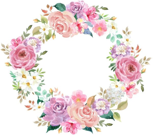Акварельный цветочный венок