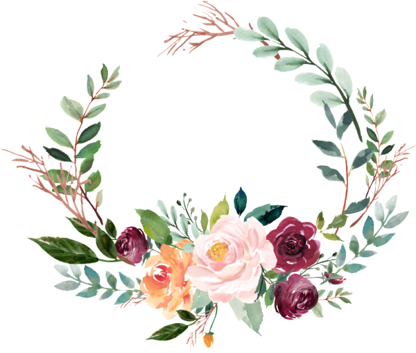 Акварельный цветочный венок