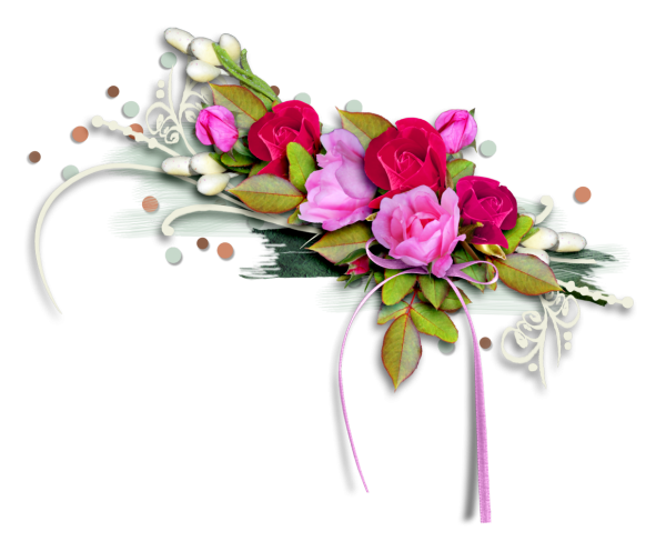 Цветочный декор на прозрачном фоне