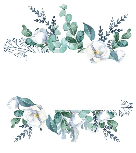 Акварельные цветы для пригласительных