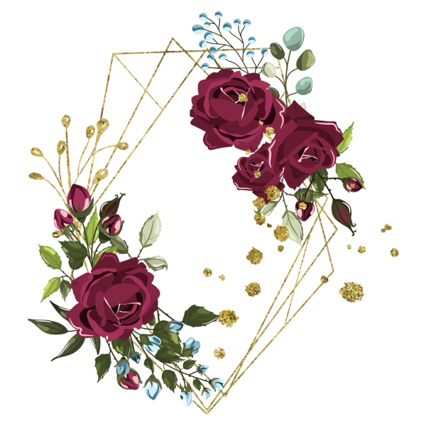 Бордовые цветы для пригласительных