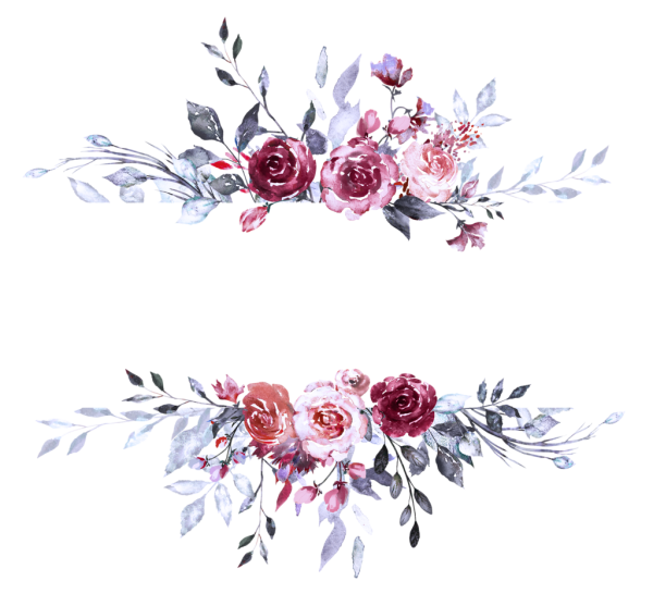 Акварельные цветы для пригласительных на свадьбу