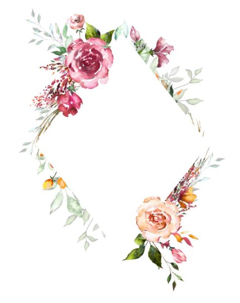 Акварельные цветы рамка