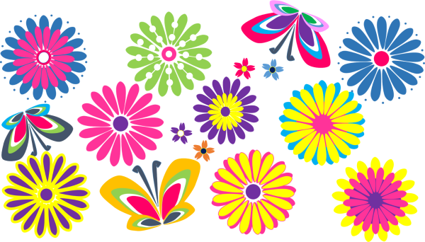 Разноцветные цветы для детей