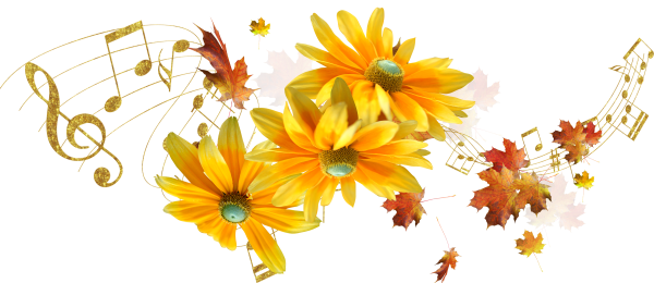 Осенние цветочки на прозрачном фоне