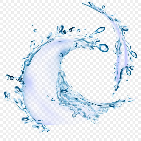 Вода на прозрачном фоне