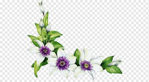 Угловой орнамент из цветов