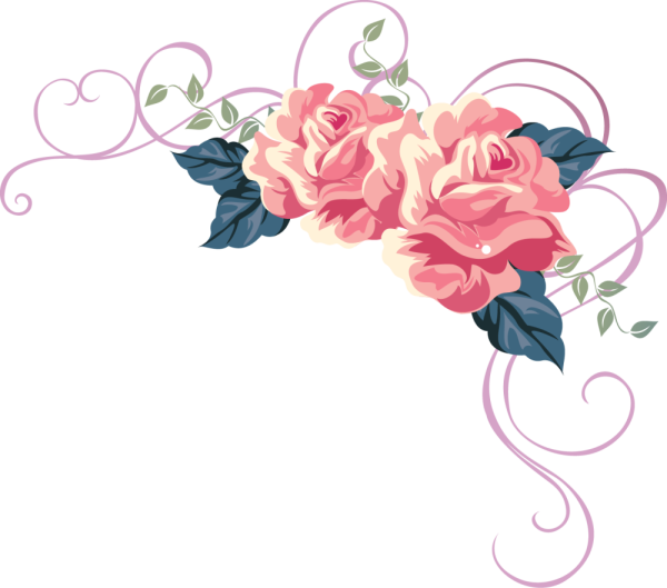 Вензеля из цветов на прозрачном фоне