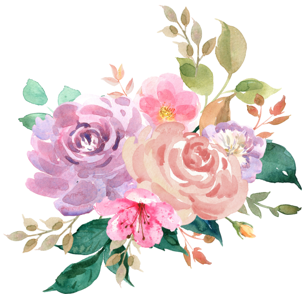 Нежные цветы на прозрачном фоне