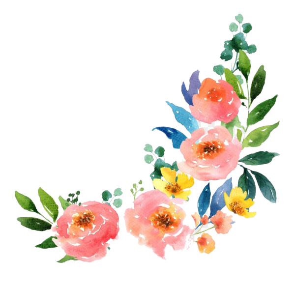 Акварельные цветы угол