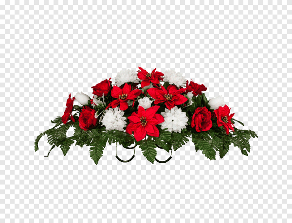 Траурный букет на прозрачном фоне
