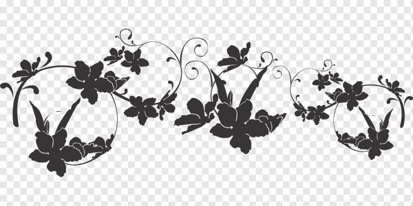 Силуэт цветов на прозрачном фоне