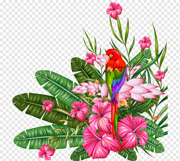 Векторные тропические цветы