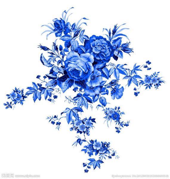 Синие цветы на прозрачном фоне