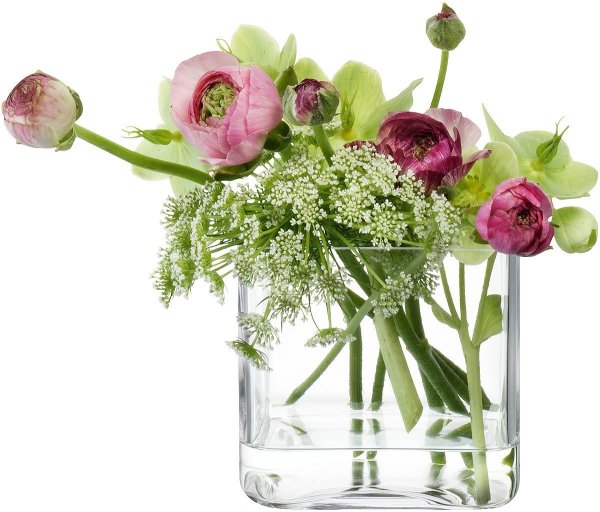 Цветы в прозрачной вазе