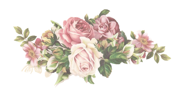 Винтажные цветы на белом фоне