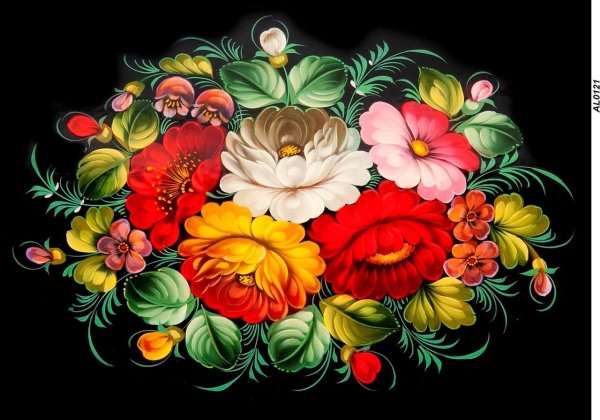 Цветы в росписи Жостово