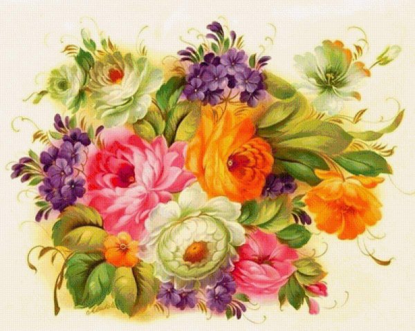 Цветочная роспись фон