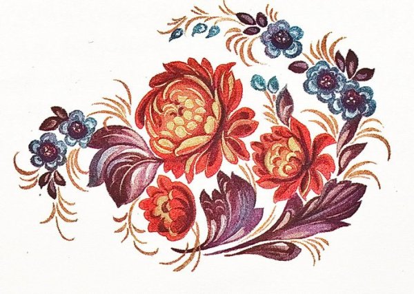 Жостовская роспись узоры вектор