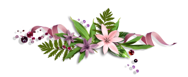 Цветочные бордюры на прозрачном фоне