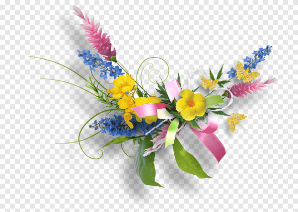 Цветочные композиции на прозрачном фоне