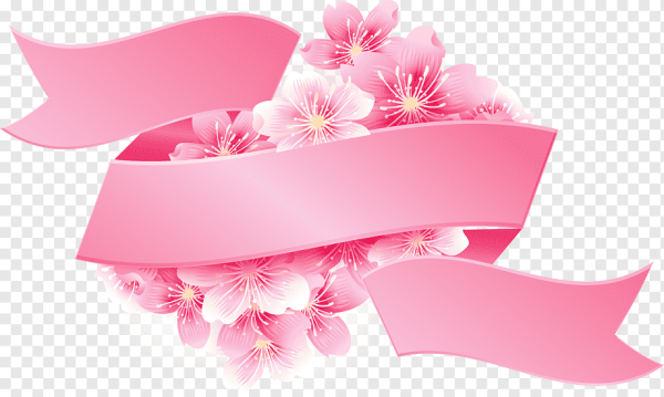 Розовая лента для надписи