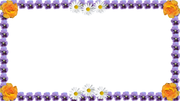 Рамка с цветами на прозрачном фоне