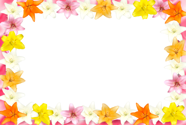 Рамка с цветами на прозрачном фоне