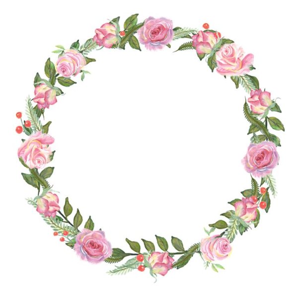Круглая рамка с цветами