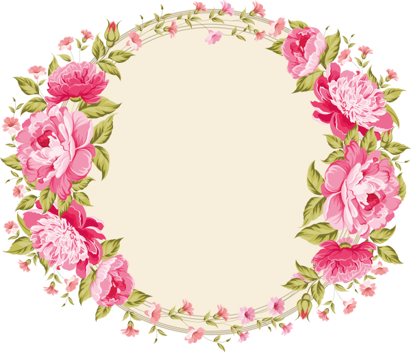 Цветочная рамка круглая